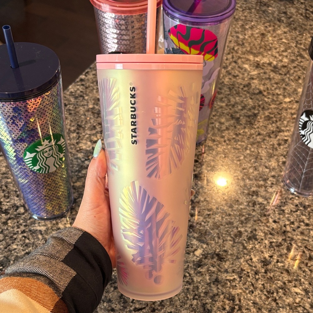 Starbucks Iridescent Pink Tumbler with Straw